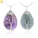 Tree of Life ketting - Natuurlijke stenen hanger - Tijgeroog, rozenkwarts en amethist - Bivakshop