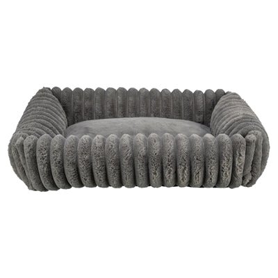 Trixie - Hondenmand Lonni - Ribfluweel Hoekig Grijs - Diverse Maten - Bivakshop