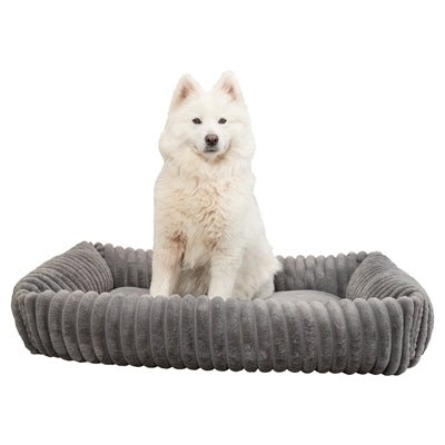 Trixie - Hondenmand Lonni - Ribfluweel Hoekig Grijs - Diverse Maten - Bivakshop