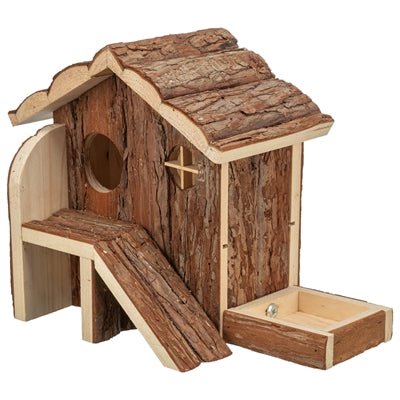 Trixie - Huis Henna - Natuurlijk Schorshout Speelhuis (27x15x21 cm) - Bivakshop
