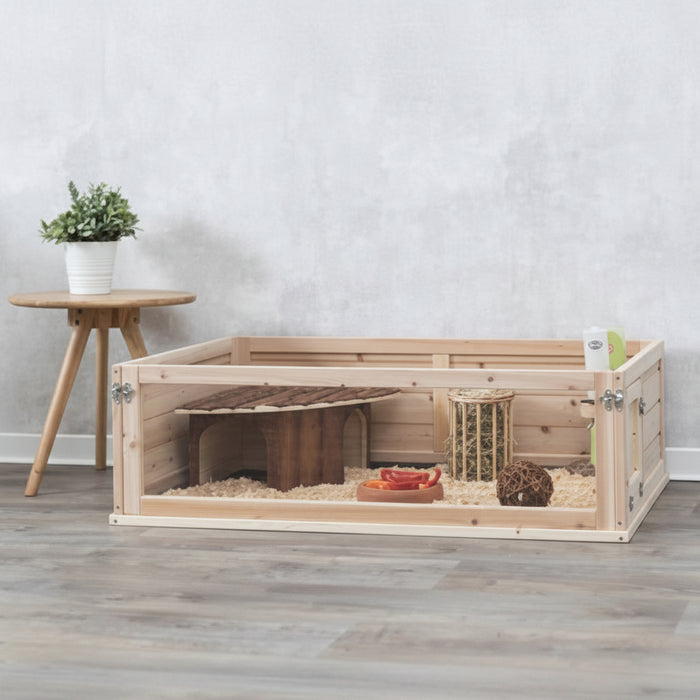 Trixie - Indoor Ren Cavia - Hout & Plexiglas (2 varianten) - Bivakshop