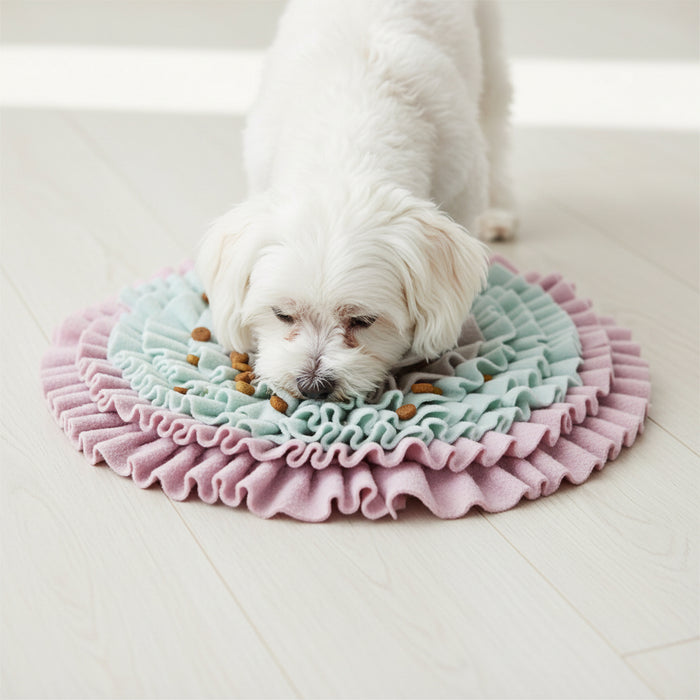 Trixie - Junior Snuffelmat - Interactieve Puzzel - Roze / Mint / Grijs (38 cm) - Bivakshop