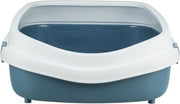 Trixie - Kattenbak Primo XXL Met Rand Blauw/Wit - 71x56x25 cm - Extra Groot - Bivakshop
