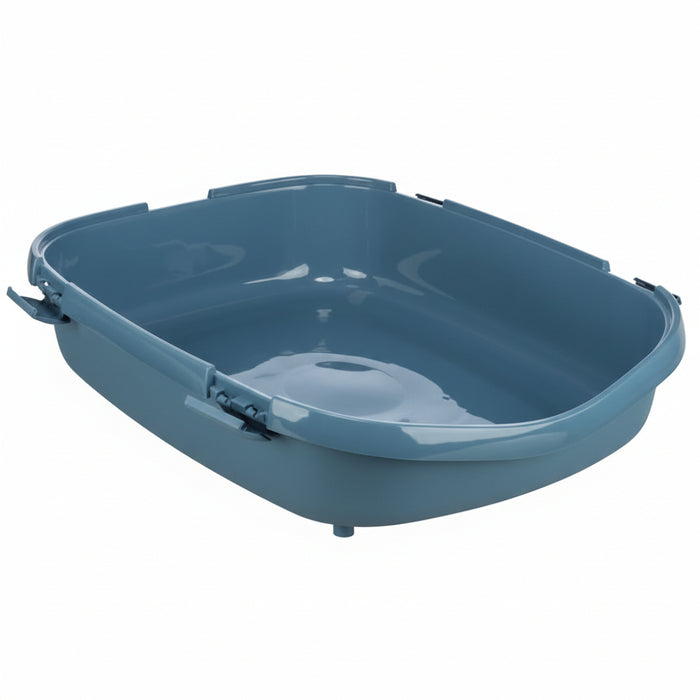 Trixie - Kattenbak Primo XXL Met Rand Blauw/Wit - 71x56x25 cm - Extra Groot - Bivakshop