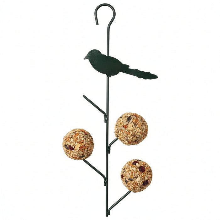 Trixie - Mezenbollenhouder Vogel 4 Bollen Metaal - Donkergroen - Bivakshop