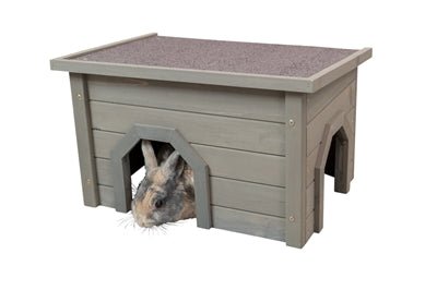 Trixie - Natura Knaagdierhuis - Asfalt Dak Grijsgroen (50x37x30 cm) - Bivakshop