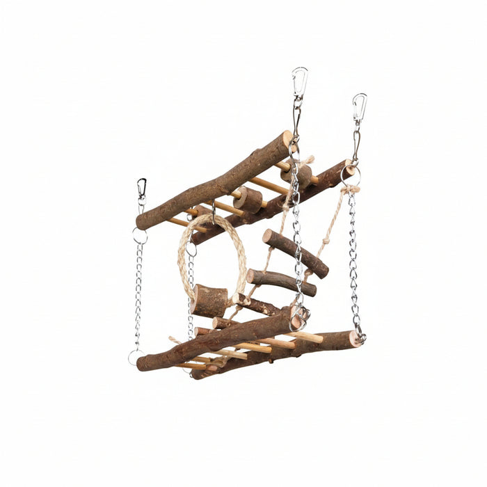 Trixie - Natural Living Hangbrug - Interactief Speelstation (27x17x7 cm) - Bivakshop