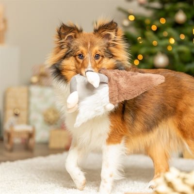 Trixie - Pluche Kerstkabouter met Geluid (Xmas) – Hondenspeelgoed – Zacht & Speels - Bivakshop