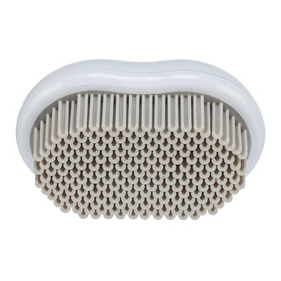 Trixie - Textielborstel - Wit / Grijs - 7 x 10 cm - Bivakshop