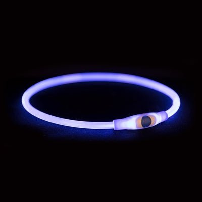 Trixie – USB Flash Light Halsband Blauw (40 cm & 65 cm) – Oplaadbaar – 200 m Zichtbaarheid - Bivakshop