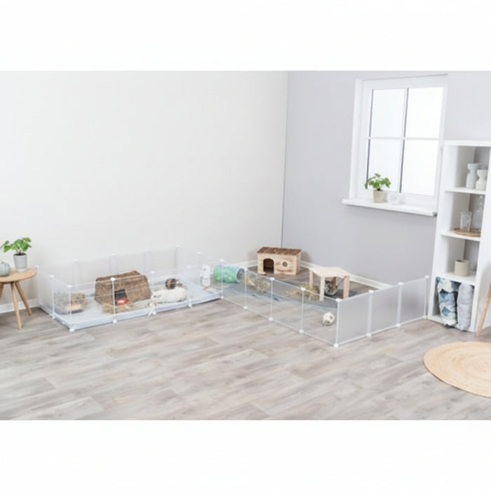 Trixie - Vloer voor Indoorren - Beschermbodem Grijs/Wit (140 x 70 cm) - Bivakshop