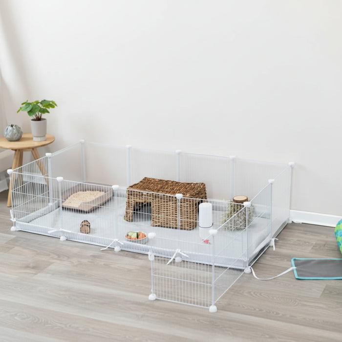 Trixie - Vloer voor Indoorren - Beschermbodem Grijs/Wit (140 x 70 cm) - Bivakshop