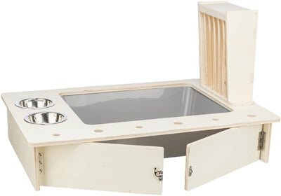 Trixie - Voederstation - Met Voerbak, Waterbak & Hooiruif (70x47x41cm) - Bivakshop