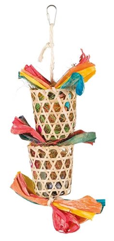 Trixie - Vogel Natuurspeelgoed - Palmblad & Maïslies aan Sisalkoord (35 cm) - Bivakshop