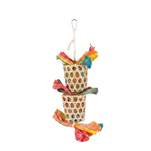 Trixie - Vogel Natuurspeelgoed - Palmblad & Maïslies aan Sisalkoord (35 cm) - Bivakshop