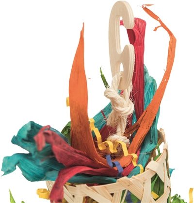 Trixie - Vogel Natuurspeelgoed - Palmblad & Maïslies aan Sisalkoord (35 cm) - Bivakshop