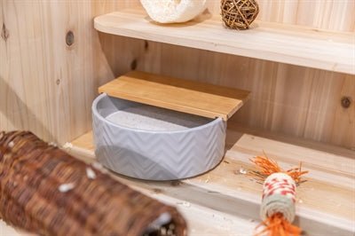 Trixie - Zandbad Met Platform Muizen/Hamsters - Keramiek/Hout 20x20 cm / 21x8 cm - Bivakshop