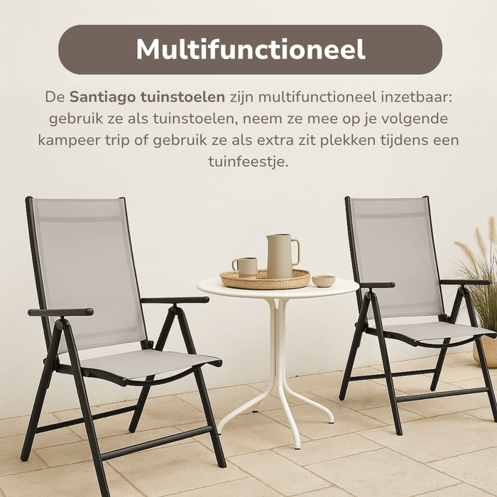 Tuinstoelen Set Santiago – Weerbestendig – Comfortabel & Modern - Bivakshop