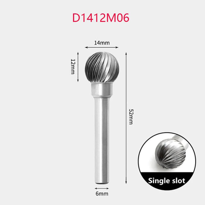 Tungsten carbide rotatiefrees – D/DX - type bolkop voor metaal - en houtbewerking - Bivakshop