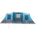 Tunneltent – Waterdichte tent – Blauw – Ruim ontwerp – 4 of 6 Personen - Bivakshop