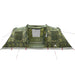 Tunneltent – Waterdichte tent – Camouflage – Ruim ontwerp – 4 of 6 Personen - Bivakshop