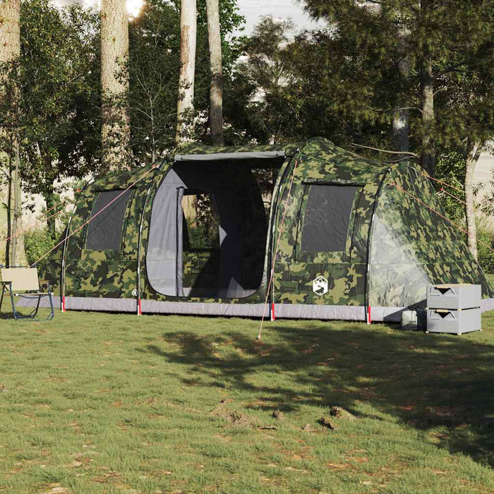 Tunneltent – Waterdichte tent – Camouflage – Ruim ontwerp – 4 of 6 Personen - Bivakshop