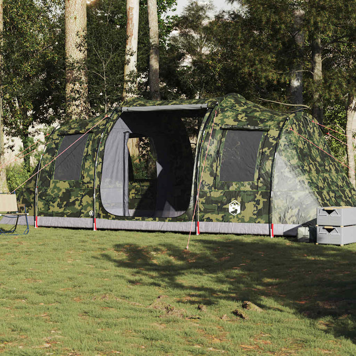 Tunneltent – Waterdichte tent – Camouflage – Ruim ontwerp – 4 of 6 Personen - Bivakshop