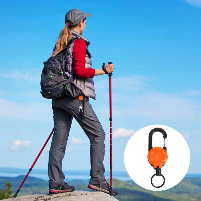 Uittrekbare sleutelhouder met karabijnhaak – Compact en anti - verlies ontwerp voor camping en dagelijks gebruik - Bivakshop