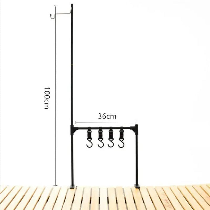 Ultralicht opbergrek voor outdoor – Aluminium tafelrek – Met haken voor servies & accessoires - Bivakshop