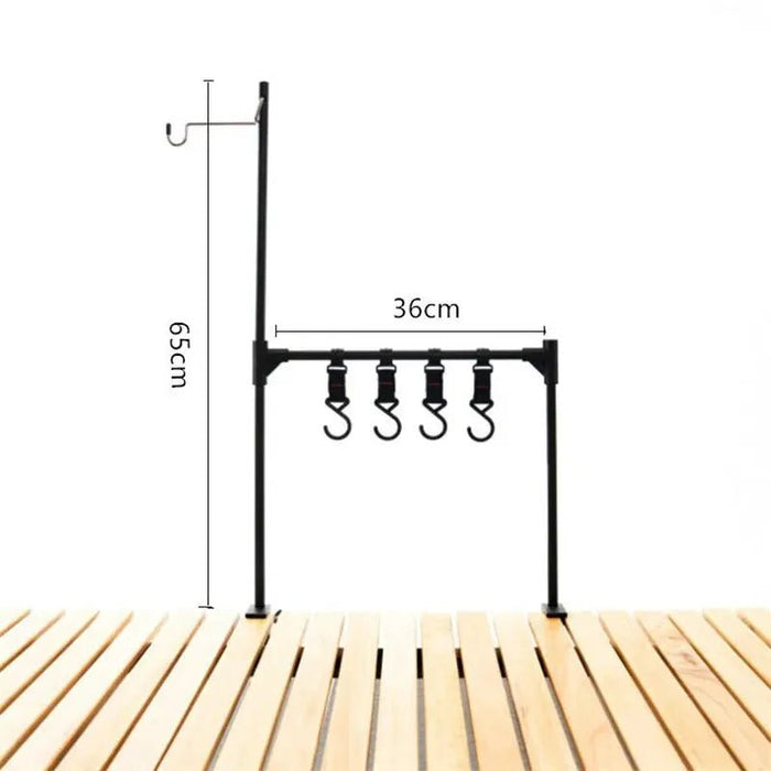 Ultralicht opbergrek voor outdoor – Aluminium tafelrek – Met haken voor servies & accessoires - Bivakshop