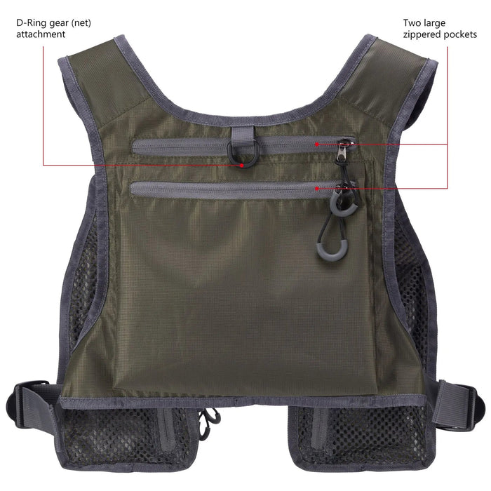 Ultralicht Vliegvisvest Bassdash FV08 – Chest Pack & Verstelbaar (Unisex) - Bivakshop
