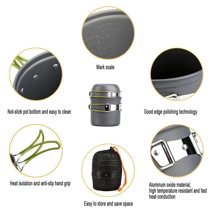 Ultralichte camping kookpan – 0,8L inklapbare aluminium pan voor outdoor koken en trektochten - Bivakshop