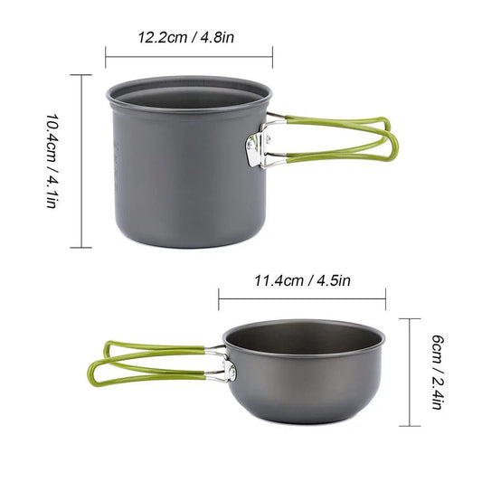 Ultralichte camping kookpan – 0,8L inklapbare aluminium pan voor outdoor koken en trektochten - Bivakshop