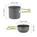 Ultralichte camping kookpan – 0,8L inklapbare aluminium pan voor outdoor koken en trektochten - Bivakshop