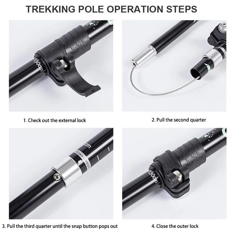 Ultralichte opvouwbare trekkingstok - Draagbaar - Anti-schok - Bivakshop