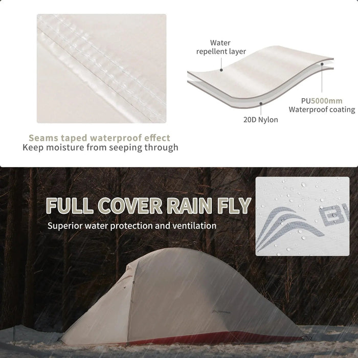 Ultralichte trekkingtent – 2 - persoons waterdichte tent van nylon voor hiking & fietsen - Bivakshop