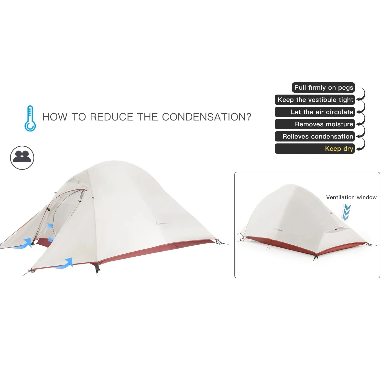 Ultralichte trekkingtent – 2 - persoons waterdichte tent van nylon voor hiking & fietsen - Bivakshop