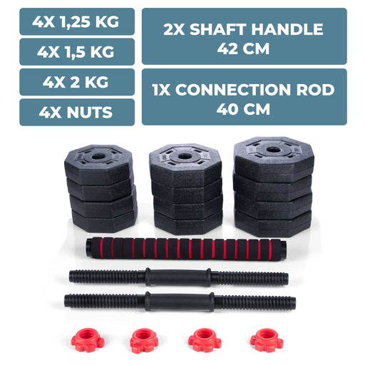 Umbro - Dumbbell Set – 19 - delig – Verstelbare Halterset voor Krachttraining - Bivakshop