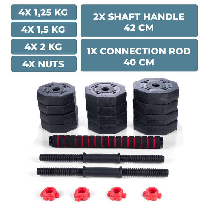 Umbro - Dumbbell Set – 19 - delig – Verstelbare Halterset voor Krachttraining - Bivakshop