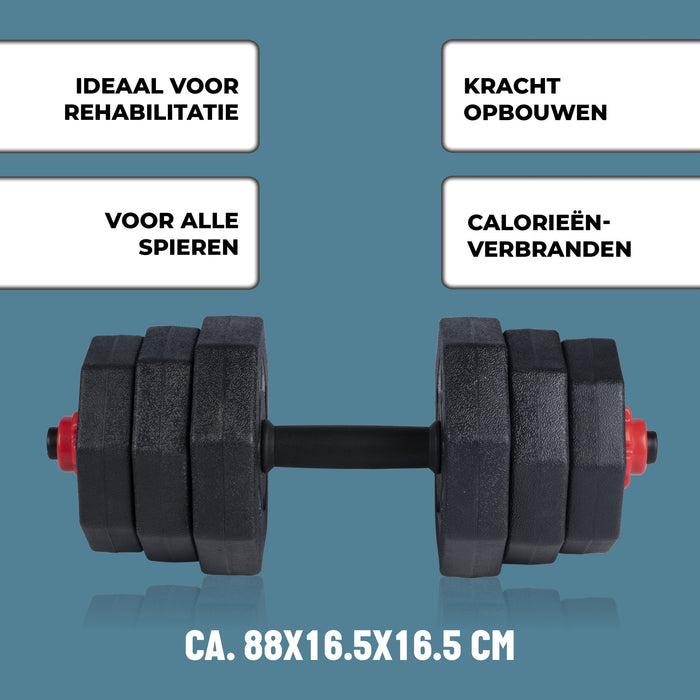 Umbro - Dumbbell Set – 19 - delig – Verstelbare Halterset voor Krachttraining - Bivakshop