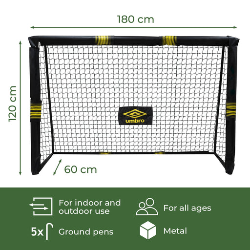 Umbro - Voetbaldoel – 180 x 120 cm – Robuust Stalen Frame – Ideaal voor Training & Tuin - Bivakshop