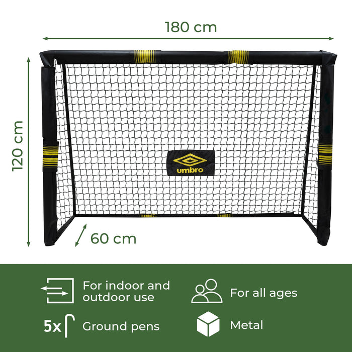 Umbro - Voetbaldoel – 180 x 120 cm – Robuust Stalen Frame – Ideaal voor Training & Tuin - Bivakshop