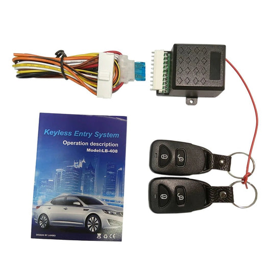 Universeel 12V auto centrale vergrendelingsset - Sleutelloos toegangssysteem met 2 afstandsbedieningen - Bivakshop
