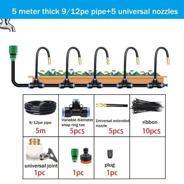 Universeel automatisch irrigatiesysteem - 5 - 20M - Roterende koperen spuit voor tuin & balkon - Bivakshop