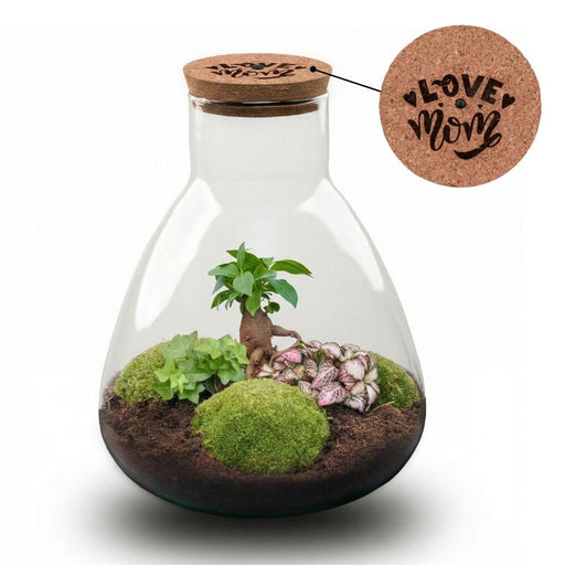 Urbanjngl - Love Mom Terrarium Sam - LED Verlichting - Ø 24.5 cm - 30 cm - Moederdag Cadeau - Bivakshop