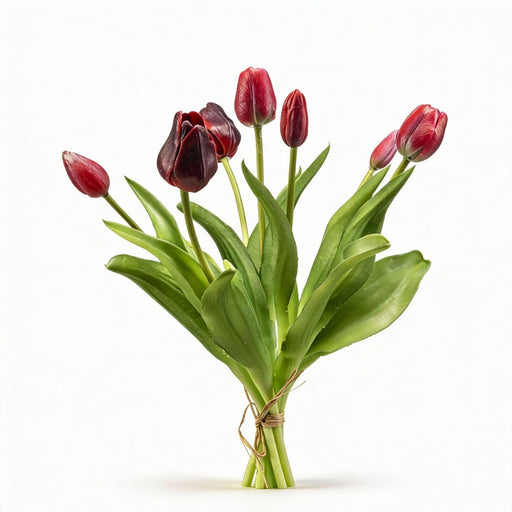 Urbanjngl – Tulpenboeket Real Touch – 7 Kunsttulpen – Diep Rood (42 cm) - Bivakshop