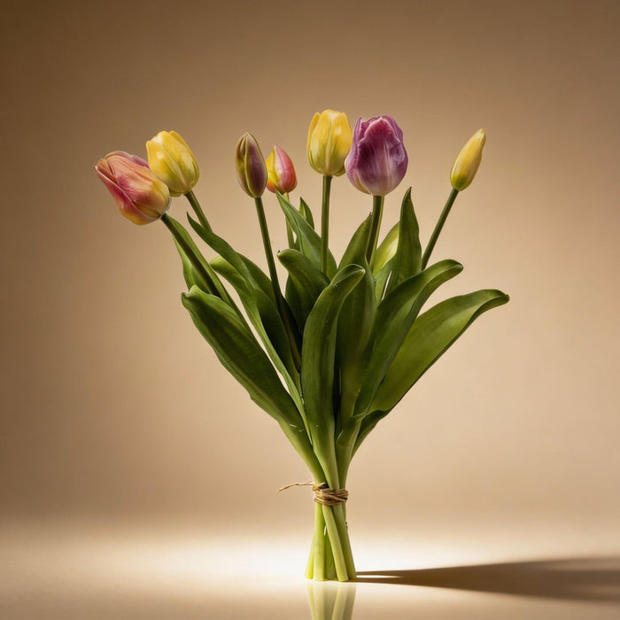 Urbanjngl – Tulpenboeket Real Touch – 7 Kunsttulpen – Zachte Lente (42 cm) - Bivakshop