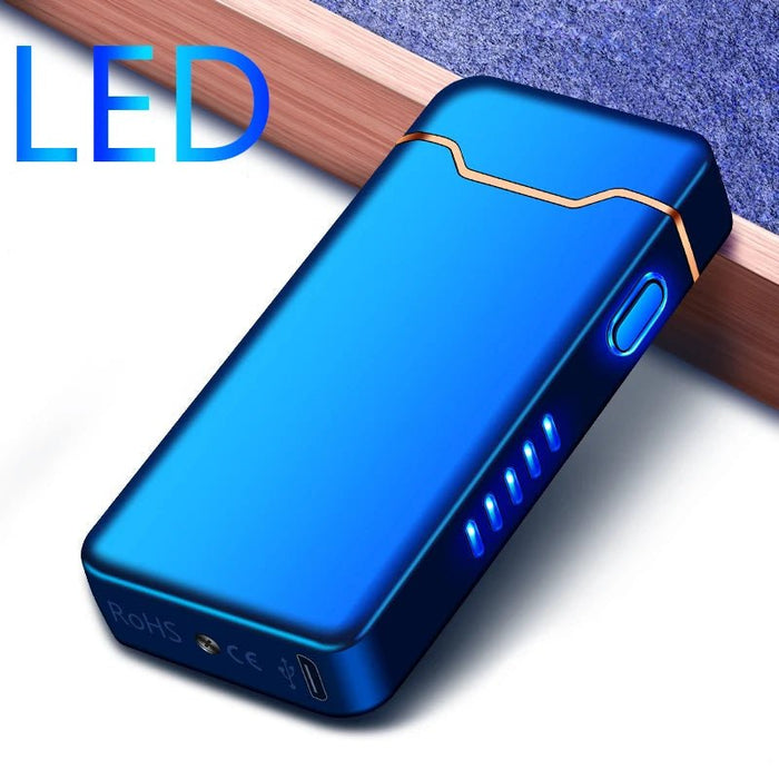 USB - Oplaadbare Plasma - Aansteker – Metalen Design – Windbestendig & Batterijdisplay - Bivakshop