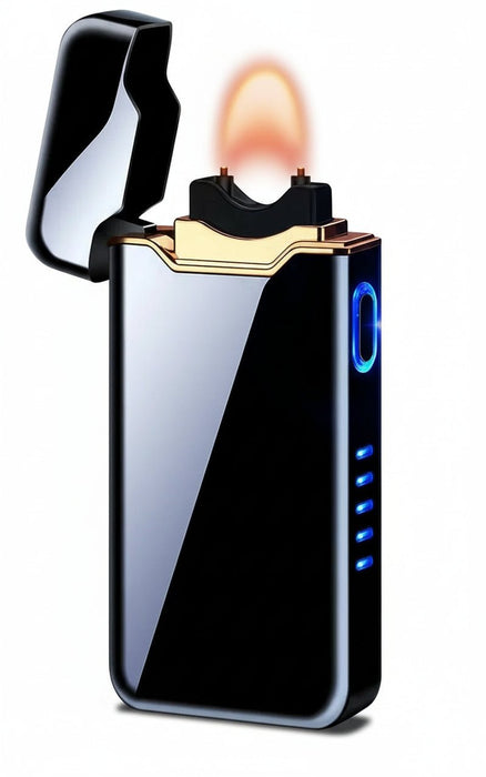 USB - Oplaadbare Plasma - Aansteker – Metalen Design – Windbestendig & Batterijdisplay - Bivakshop