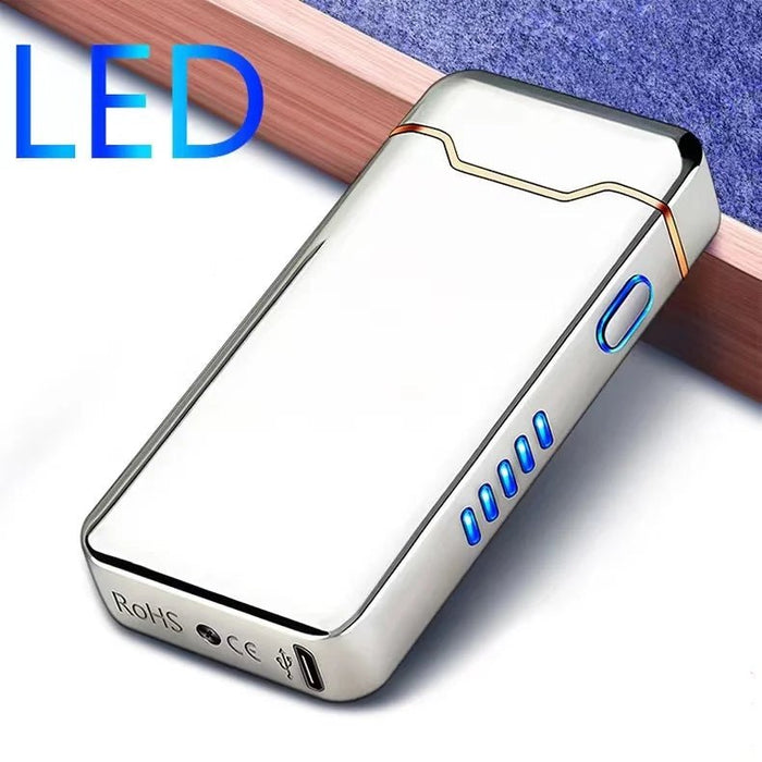 USB - Oplaadbare Plasma - Aansteker – Metalen Design – Windbestendig & Batterijdisplay - Bivakshop